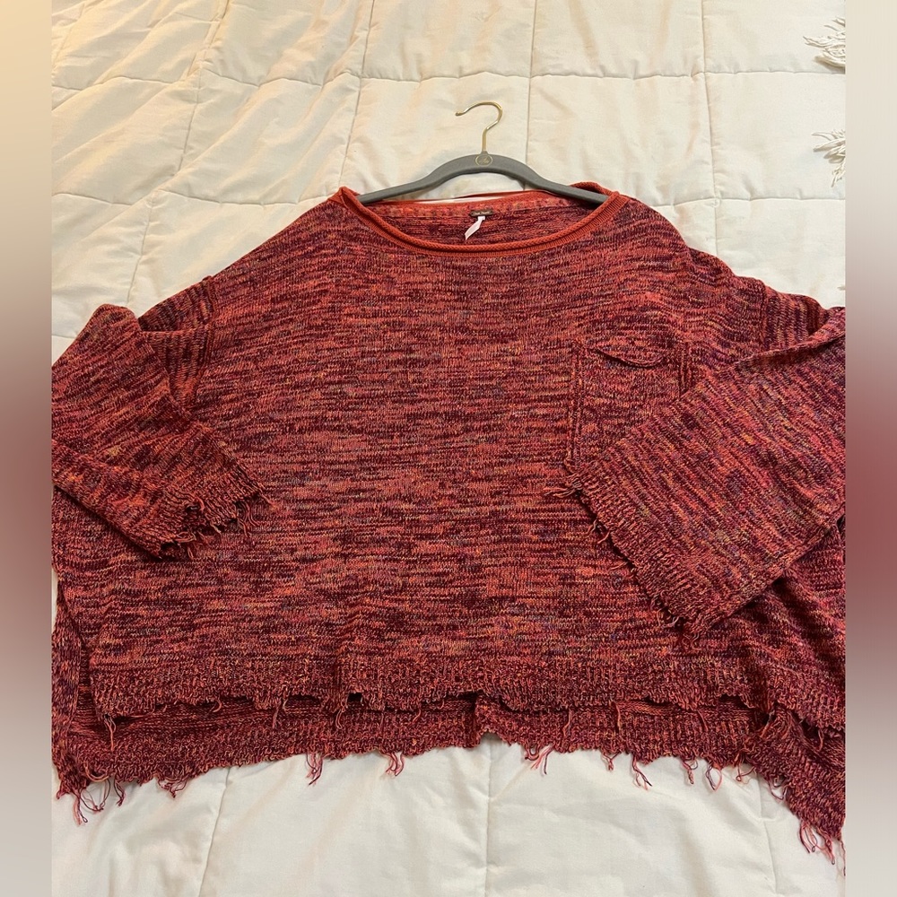 Free People Distressed Sweater